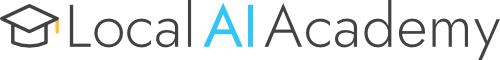 Local AI Academy Logo - A graduation cap next to the text local ai academy